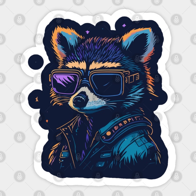 Racoon Sticker by DesignVerseAlchemy